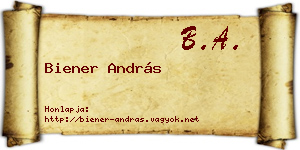 Biener András névjegykártya